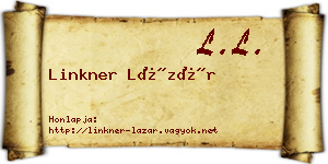 Linkner Lázár névjegykártya